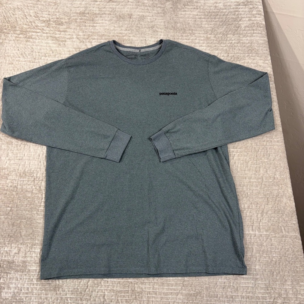 Patagonia P-6 Logo Responsibili-Tee Long Sleeve Shirt Gray XL 38518 FA22